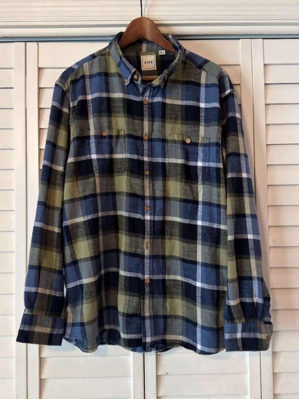 ROWM Men's Long Sleeve Everyday Plaid Button Down Shirt XL